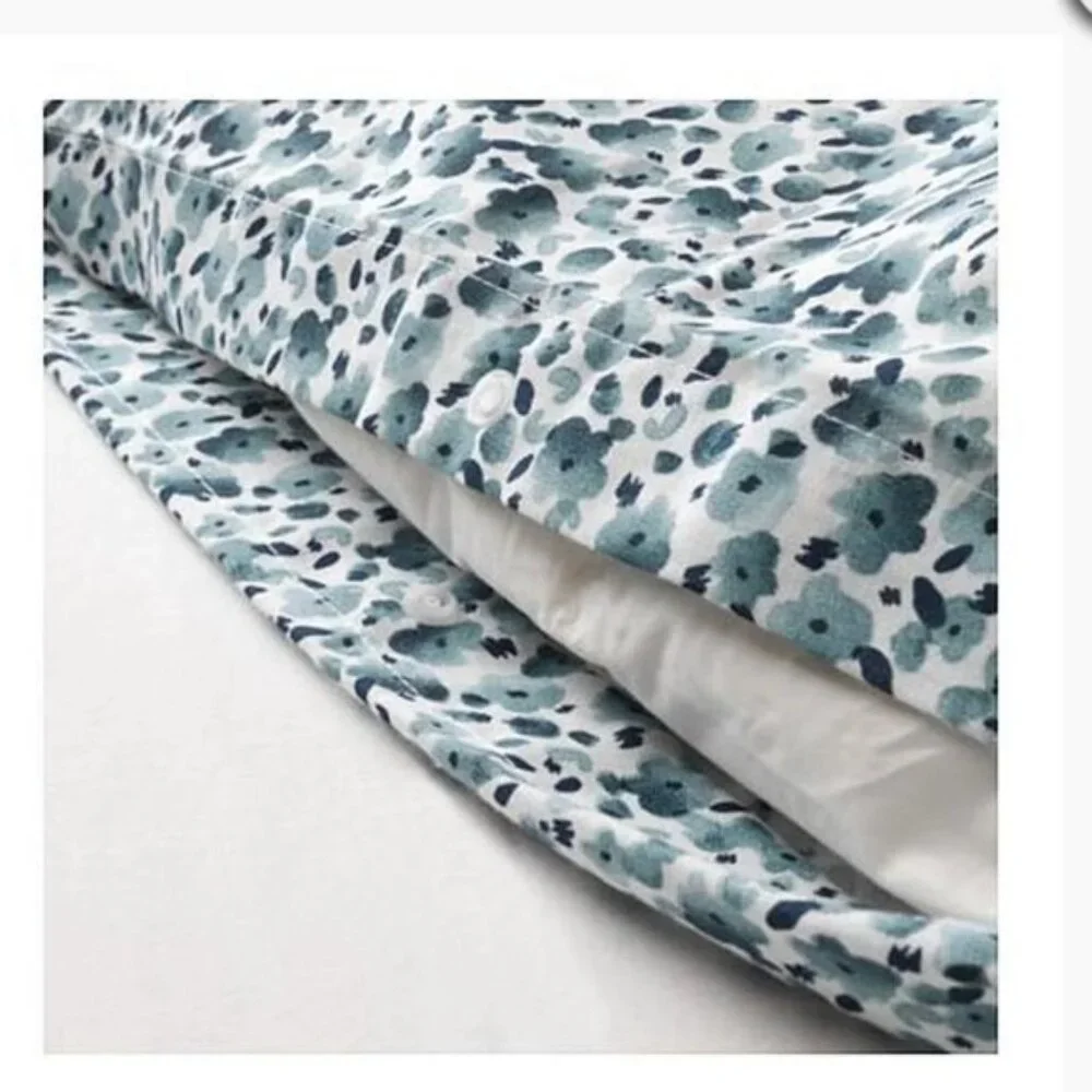 IKEA Vattenmynta Twin Duvet Cover and 1 pillow case set Blue Floral new